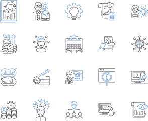 Digital Transformation outline icons collection. digital, transformation, technology, automation, cloud, analytics, artificial vector and illustration concept set. intelligence, online, agile linear
