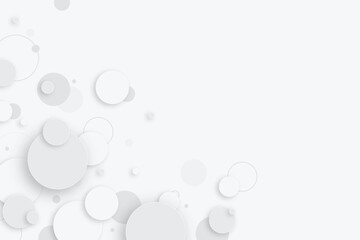 Random shifted white circle background wallpaper banner pattern with copy space