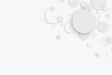 Random shifted white circle background wallpaper banner pattern with copy space
