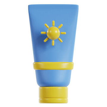 3d sunscreen skincare illustration