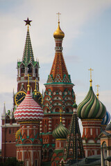 view of St. Basil's Cathedral and the Kremlin in Moscow