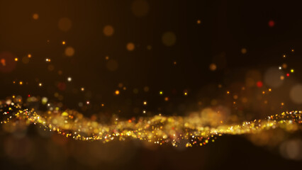 Gold orange glow particle flickering background.