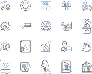 Stocks and bonds outline icons collection. stocks, bonds, investment, securities, equity, debt, market vector and illustration concept set. exchange, trading, broker linear signs