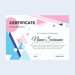 Modern certificate of achievement suitable for awards in corporate, personal business, and community