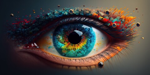 eye with fantasy makeup, generative ai