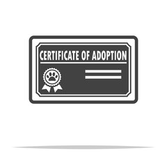 Pet adoption certificate icon transparent vector isolated