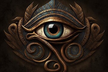 All seeing Horus's Eye is an eternal emblem. Generative AI