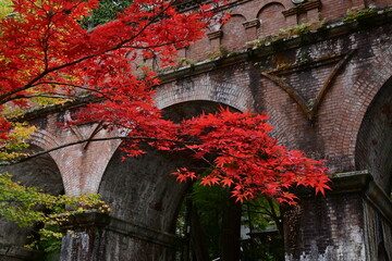 Autumn with old wall at Nanzen-ji temple