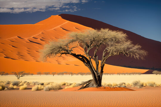 namib naukluft park desert sand dunes. Generative AI