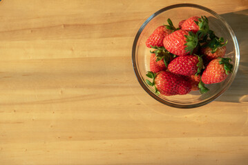 strawberries and raspberry on the table