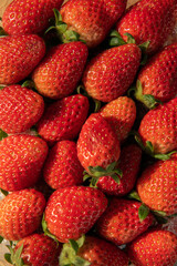 strawberries and raspberry on the table