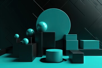  a group of cubes and balls sitting next to each other.  generative ai