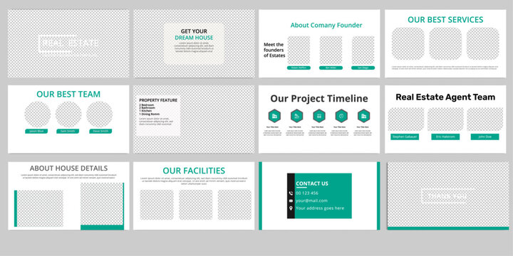 Vector real estate PowerPoint presentation template design