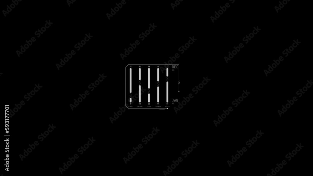 Wall mural animated hud infographic element business graph data.