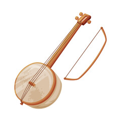 Stringed Musical Instrument as Georgia Country Attribute Vector Illustration