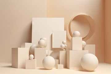  a group of white objects sitting on top of a table.  generative ai
