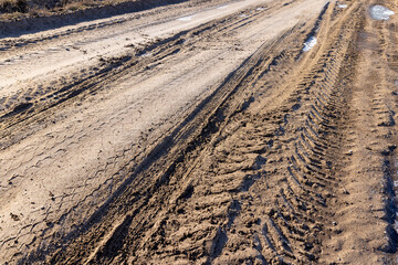 dangerous road for cars in the winter cold season