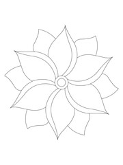 Flower Outline Illustration for Covering Book. Coloring book for kids and adults. animal Aloha Hawaii vector floral artwork. Coloring book pages for adults 