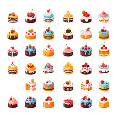 set of birthday cake