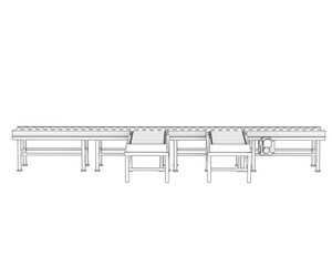 Conveyor belt isolated on transparent background. 3d rendering - illustration