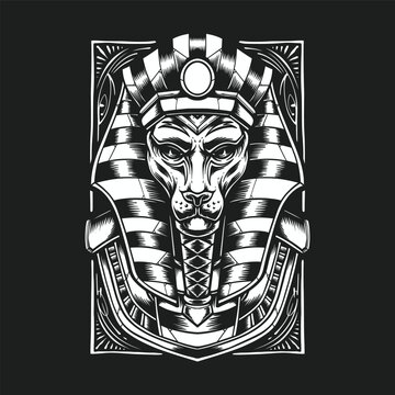 egyptian anubis illustration vector logo