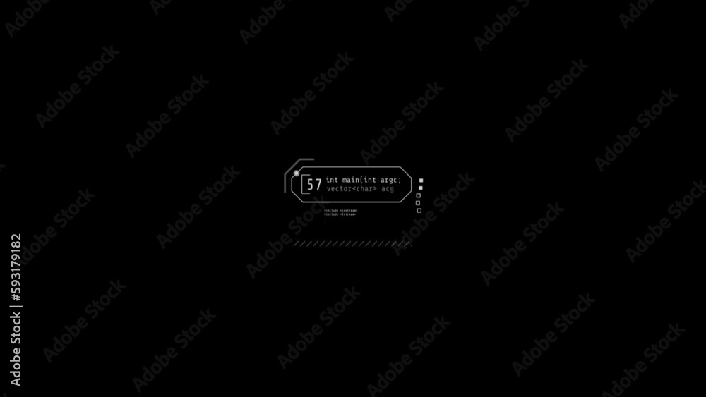 Wall mural animated hud infographic element with virtual text box.