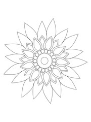 
   Flowers  Leaves Coloring page Adult.Contour drawing of a mandala on a white background.  Vector illustration Floral Mandala Coloring Pages, Flower Mandala Coloring Page, Coloring Page For Adul