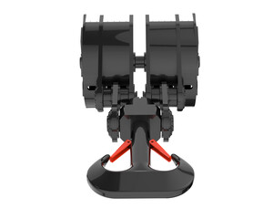 Crane hook with wheel isolated on transparent background. 3d rendering - illustration