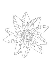
   Flowers  Leaves Coloring page Adult.Contour drawing of a mandala on a white background.  Vector illustration Floral Mandala Coloring Pages, Flower Mandala Coloring Page, Coloring Page For Adul