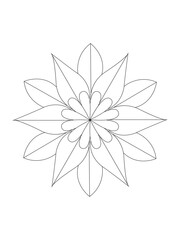 
   Flowers  Leaves Coloring page Adult.Contour drawing of a mandala on a white background.  Vector illustration Floral Mandala Coloring Pages, Flower Mandala Coloring Page, Coloring Page For Adul