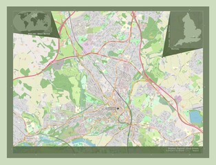 Watford, England - Great Britain. OSM. Labelled points of cities