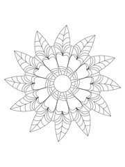 Flower mandala illustration. Oriental pattern, vintage decorative elements. Mandala Coloring Pages. Mandala Coloring Book. Seamless vector