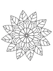 Flower mandala illustration. Oriental pattern, vintage decorative elements. Mandala Coloring Pages. Mandala Coloring Book. Seamless vector