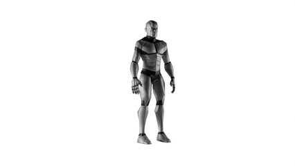 3d low polygon man robot