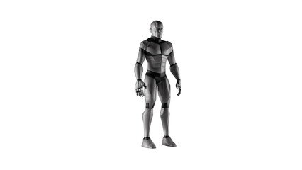3d low polygon man robot