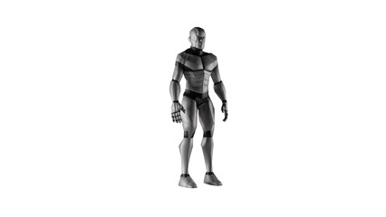3d low polygon man robot