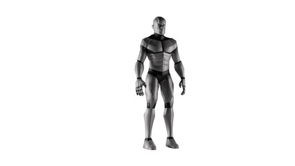 3d low polygon man robot