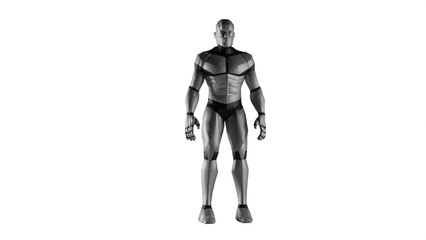 3d low polygon man robot