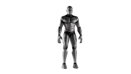 3d low polygon man robot