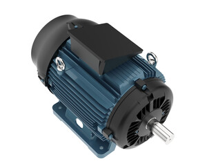 Electric motor isolated on transparent background. 3d rendering - illustration