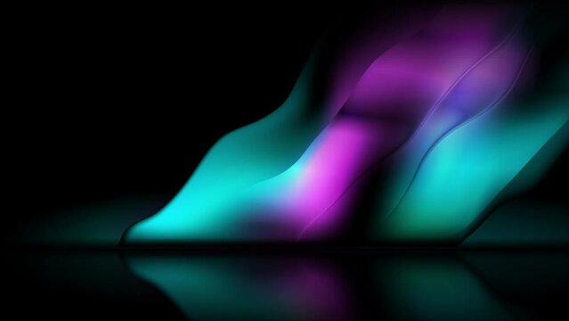 Minimal glossy geometric blue violet stripes abstract background with reflection. Seamless looping motion design. Video animation Ultra HD 4K 3840x2160