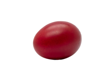 Red easter egg close up.