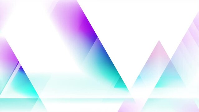 Blue purple glossy triangles geometric abstract tech background. Seamless looping colorful motion design. Video animation Ultra HD 4K 3840x2160