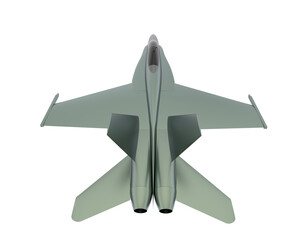 Fighter aircraft isolated on transparent background. 3d rendering - illustration