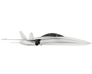 Fighter aircraft isolated on transparent background. 3d rendering - illustration