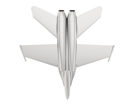 Fighter aircraft isolated on transparent background. 3d rendering - illustration