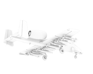 Fototapeta premium Fighter jet isolated on transparent background. 3d rendering - illustration