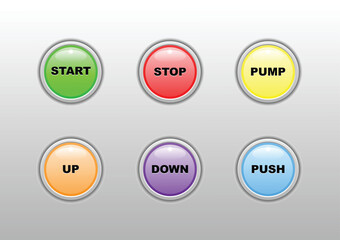 order button logo series with multi color