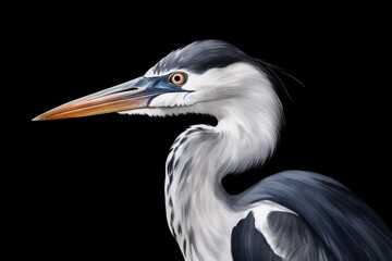  a painting of a bird with a long neck and long legs.  generative ai