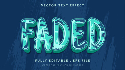 Abstract 3d Rough Grunge Word Faded Editable Text Effect Design Template
